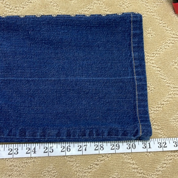 Escada High Rise Signature Studded Structured Flare Medium Wash Jeans EUC 26 /34 - Picture 11 of 12